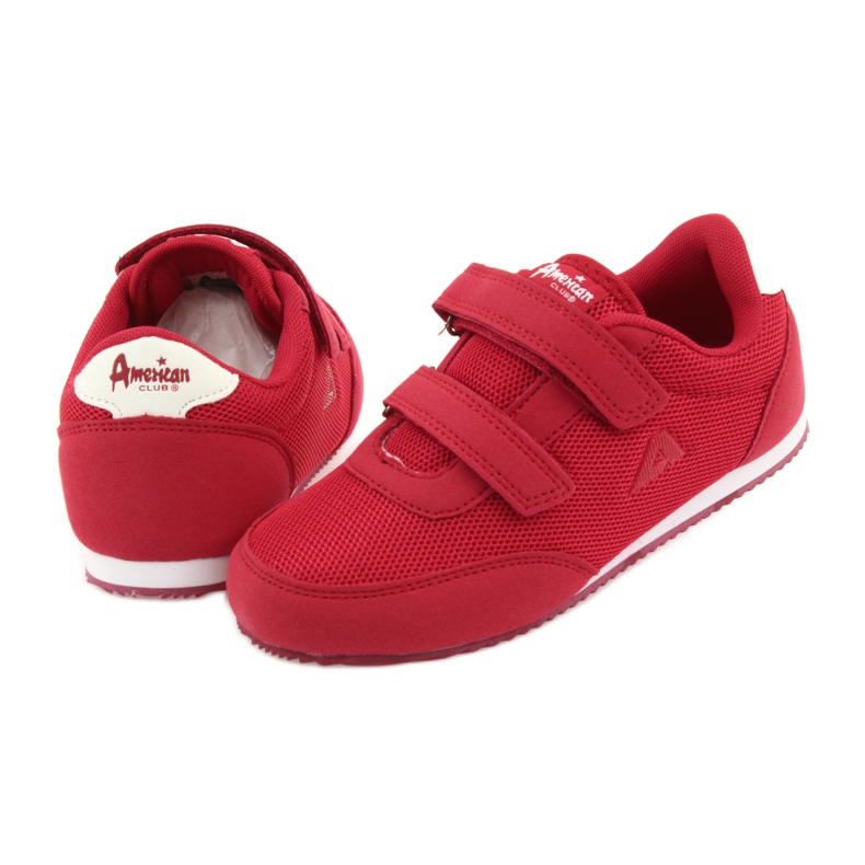 Baskets American Club rouges blanc 4