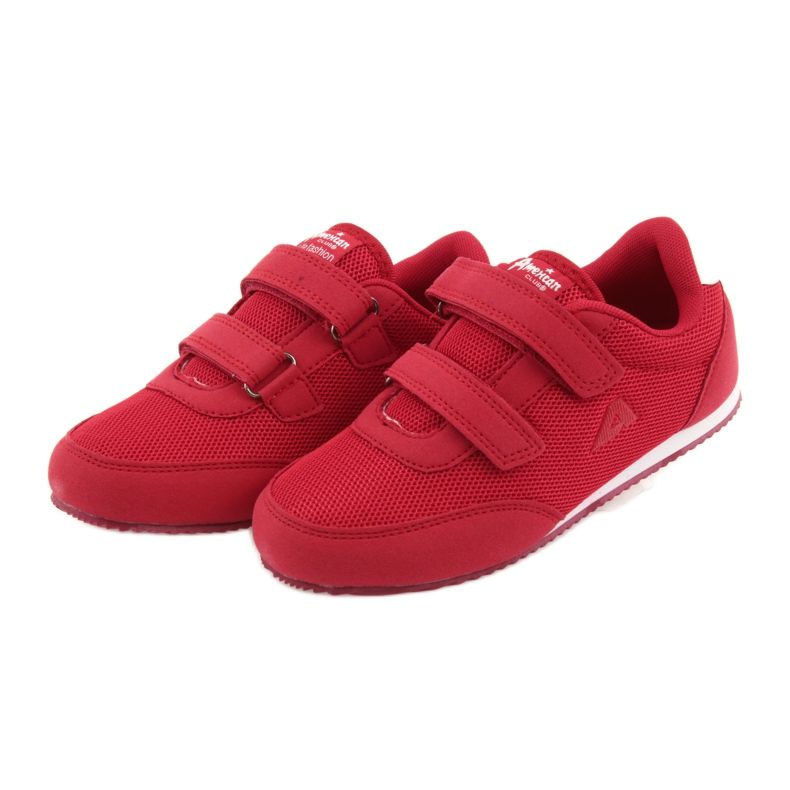 Baskets American Club rouges blanc 3