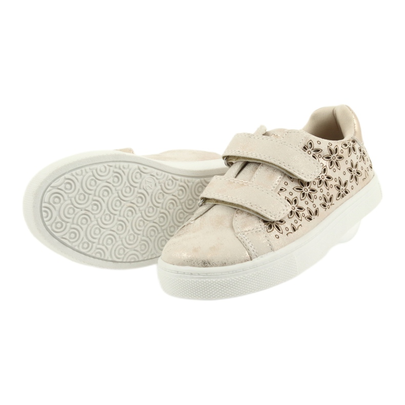 American Club fleurs chaussures pour enfants doré 5
