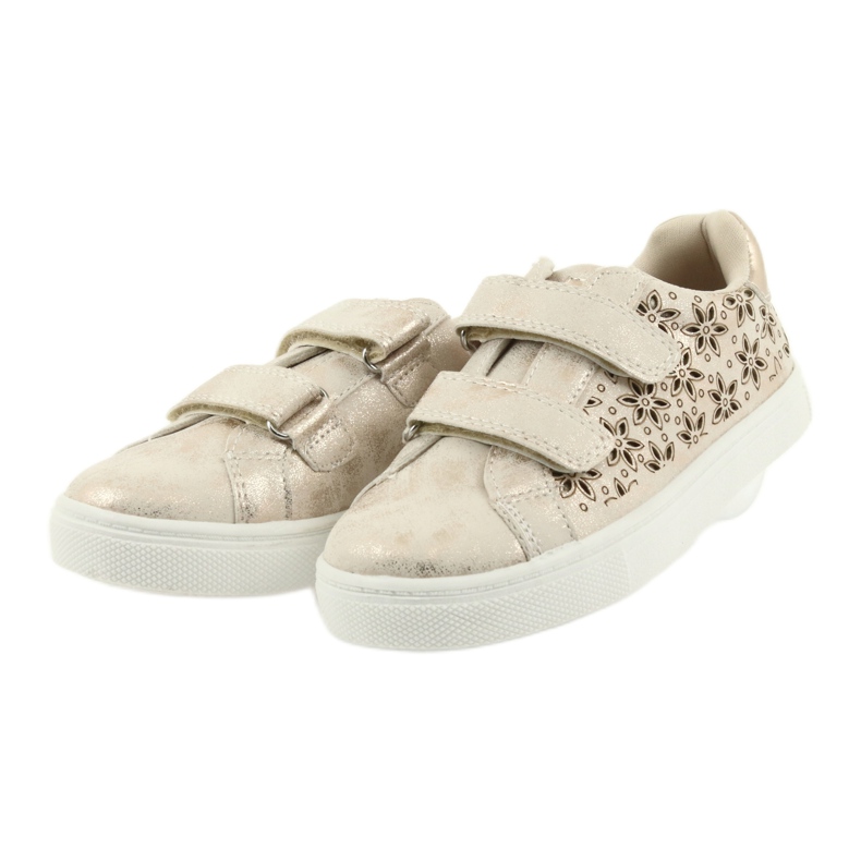 American Club fleurs chaussures pour enfants doré 3