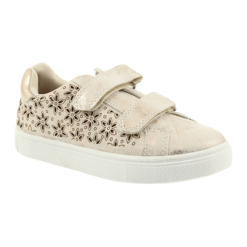 American Club fleurs chaussures pour enfants doré 1