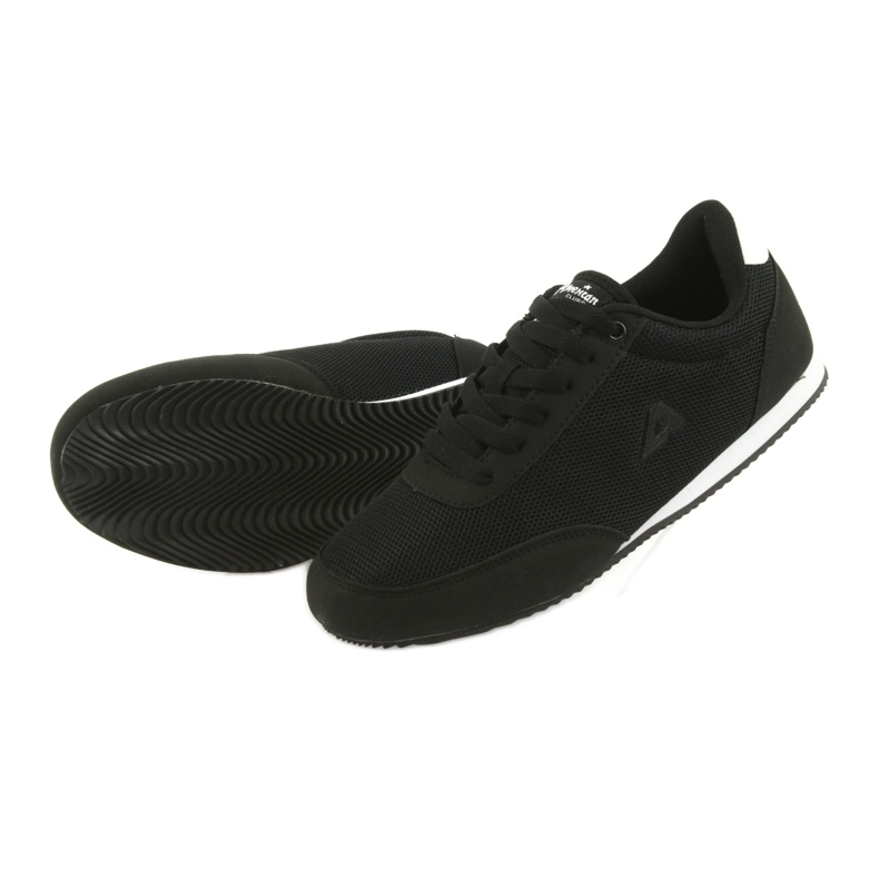 American Club chaussures de sport nouées blanche le noir 5