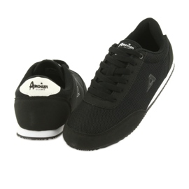 American Club chaussures de sport nouées blanc noir 4