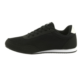 American Club chaussures de sport nouées blanche le noir 2