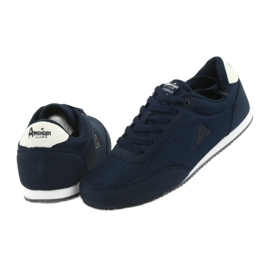 American Club chaussures de sport nouées blanc bleu marine 4