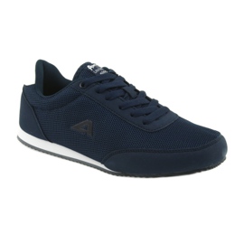 American Club chaussures de sport nouées blanche bleu marin 1