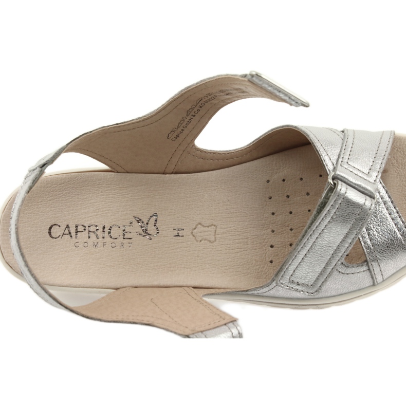 Caprice sandales femme cuir argent chaussures gris 7