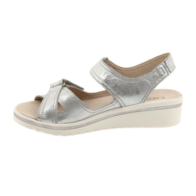 Caprice sandales femme cuir argent chaussures gris 2