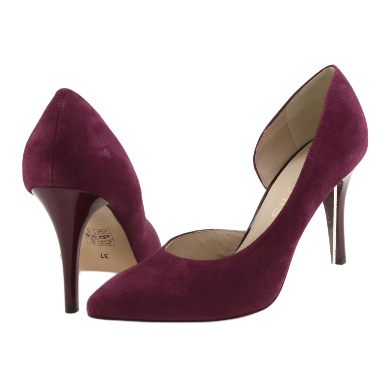 Escarpins femme en daim Anis cerise rouge multicolore 4
