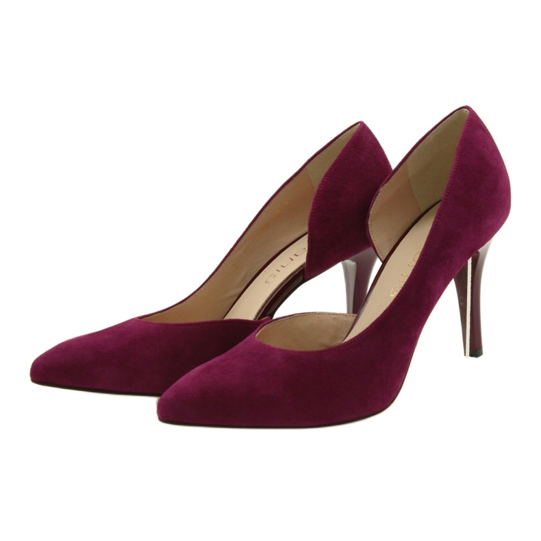 Escarpins femme en daim Anis cerise rouge multicolore 3