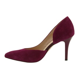 Escarpins femme en daim Anis cerise rouge multicolore 2