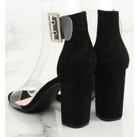 Sandales à rayures transparentes noir B4-0218H Noir 1