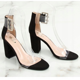 Sandales à rayures transparentes noir B4-0218H Noir le noir 2