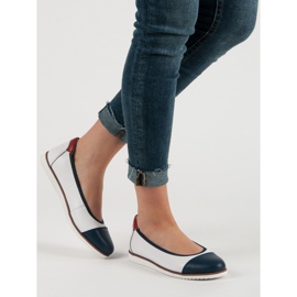 Filippo Ballerines confortables en cuir blanc 2