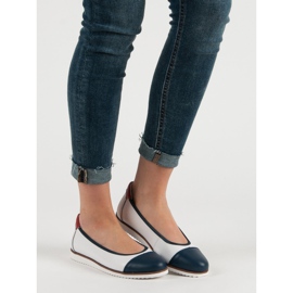 Filippo Ballerines confortables en cuir blanc 1