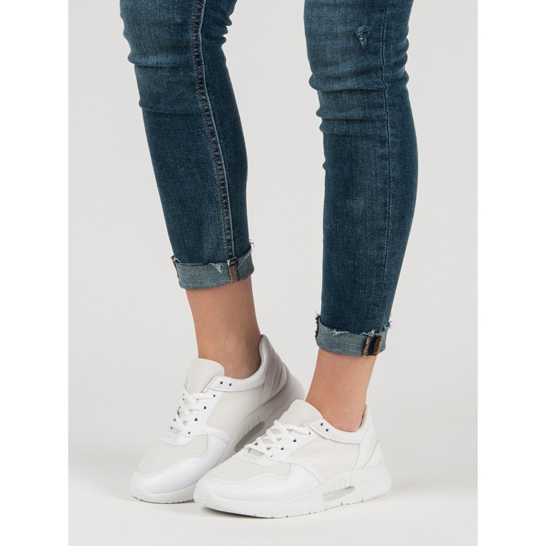 Chaussures de sport à lacets blanc 2