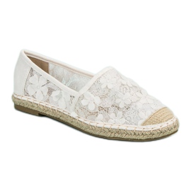 Nio Nio Espadrilles En Dentelle À Fleurs blanche 1
