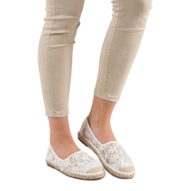 Nio Nio Espadrilles En Dentelle À Fleurs blanche 5
