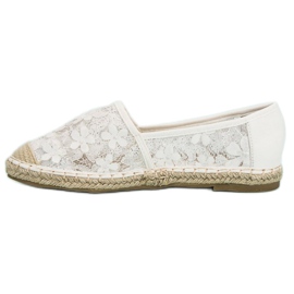 Nio Nio Espadrilles En Dentelle À Fleurs blanche 2