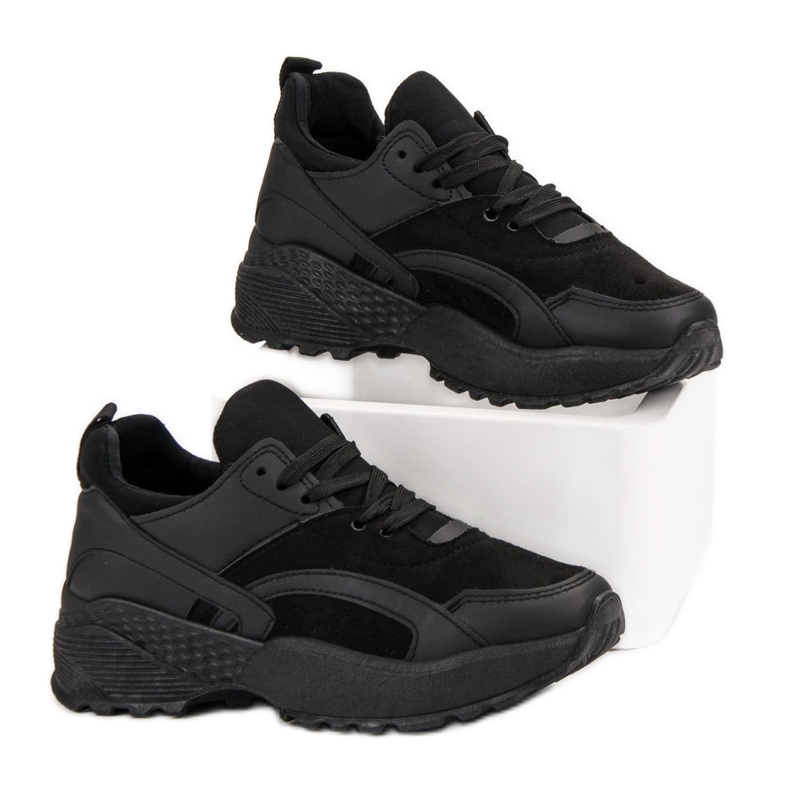 Small Swan Baskets noires sur la plateforme le noir 2