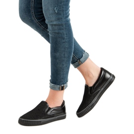 Muto Baskets noires à enfiler le noir 2
