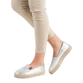 Espadrilles en argent à la mode gris 4