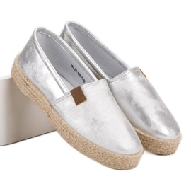 Espadrilles en argent à la mode gris 5