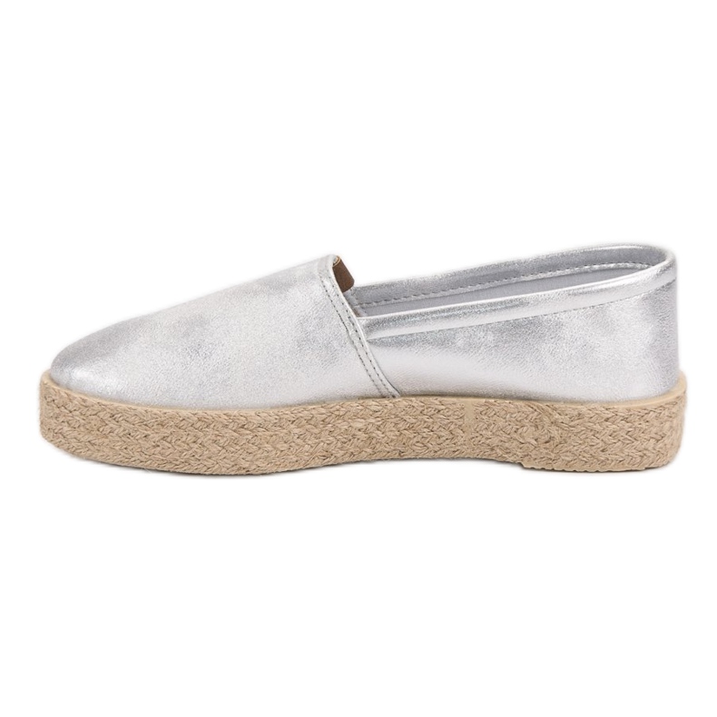 Espadrilles en argent à la mode gris 2