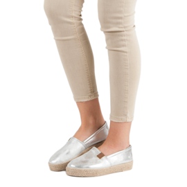 Espadrilles en argent à la mode gris 3