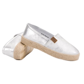 Espadrilles en argent à la mode gris 1