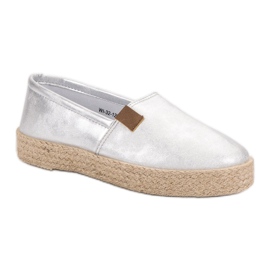 Espadrilles en argent à la mode gris 6