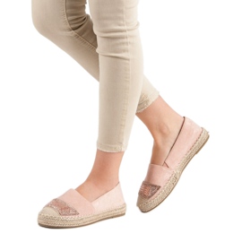 Small Swan Espadrilles En Daim Avec Cristaux rose 6