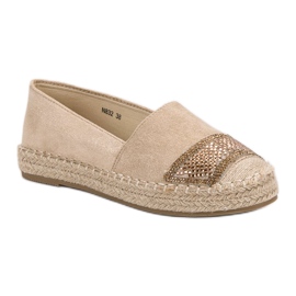 Small Swan Espadrilles En Daim Avec Cristaux brun 3