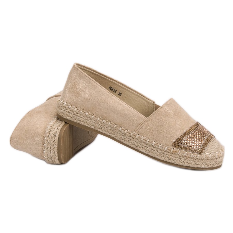 Small Swan Espadrilles En Daim Avec Cristaux brun 1