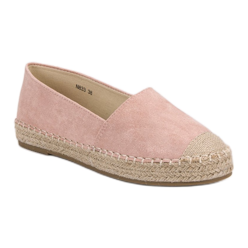 Small Swan Espadrilles en daim rose 1