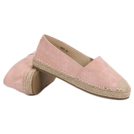 Small Swan Espadrilles en daim rose 3