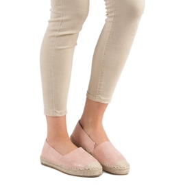 Small Swan Espadrilles en daim rose 5