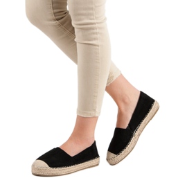 Small Swan Espadrilles en daim le noir 4
