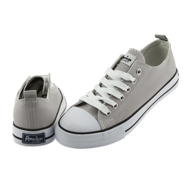 Baskets nouées gris American Club chaussures pour femmes 4