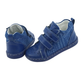 Chaussures en cuir pour garçons avec velcro Ren But 1429 bleu 5