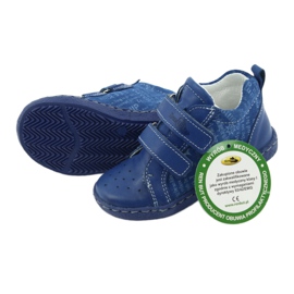 Chaussures en cuir pour garçons avec velcro Ren But 1429 bleu 4 Chaussures en cuir pour garçons avec velcro Ren But 1429 bleu 4