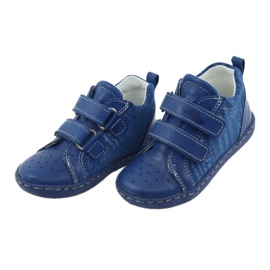 Chaussures en cuir pour garçons avec velcro Ren But 1429 bleu 3