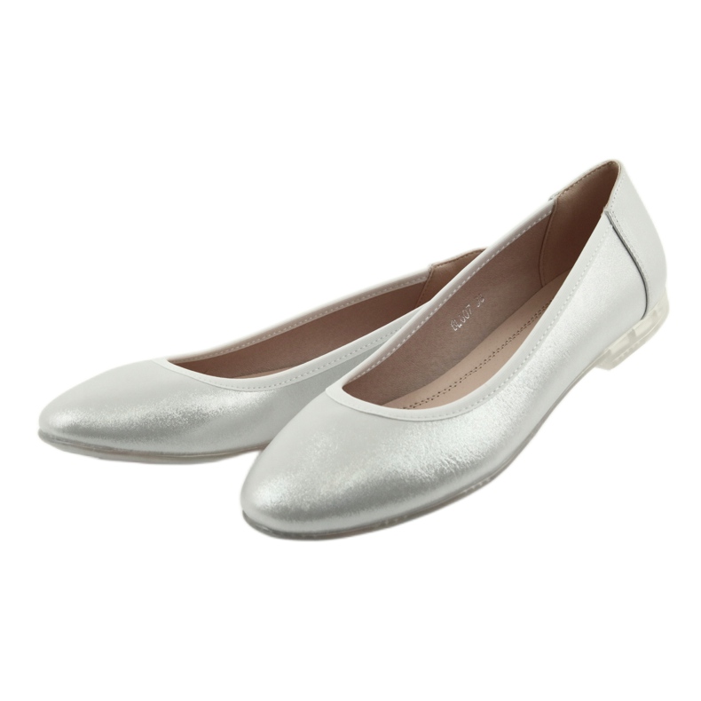 Sergio Leone Ballerinas pour femmes argentées BL607 3 Sergio Leone Ballerinas pour femmes argentées BL607 3