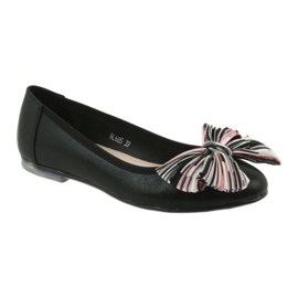 Ballerines pour femmes avec un nœud Sergio Leone BL605 le noir 1