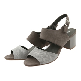 M.Daszyński Talons des femmes 122-4 sandales beige noires 3