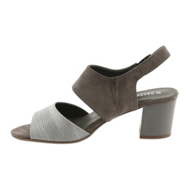 M.Daszyński Talons des femmes 122-4 sandales beige noires 2