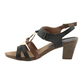 Sandales femme Caprice ovale doré brun jaune bleu marin 2