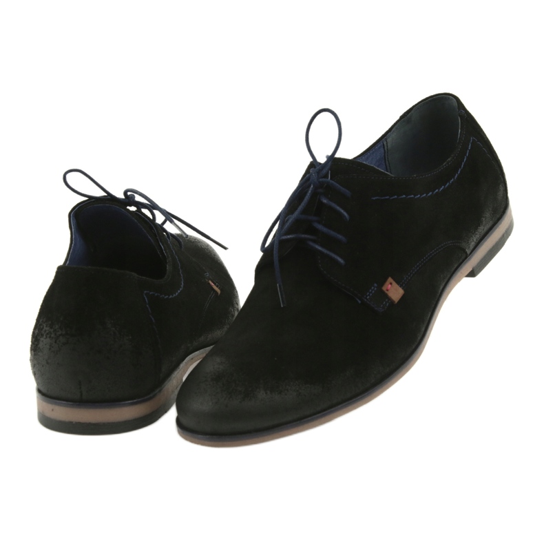 Nikopol Chaussures pour hommes en daim 1709 noir le noir 4