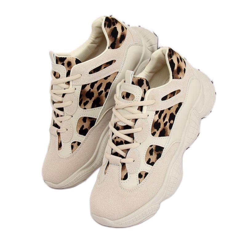 M-020 Chaussures de sport beige léopard 2