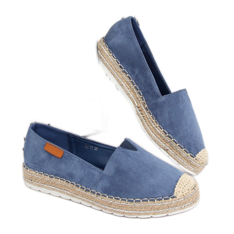 RC-61 Espadrilles bleues en daim bleu 2